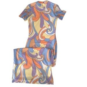 peppermayo 70s swirl mesh maxi dress psychedelic bodycon y2k retro festival
